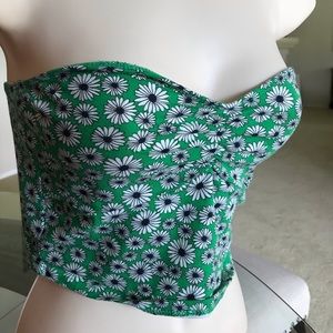 Floral strapless top